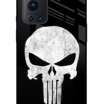 Punisher Skull Oneplus 9 Pro Glass Case Back Cover by Casekaro