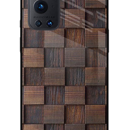 Wooden Cube Design Oneplus 9 Pro Glass Case