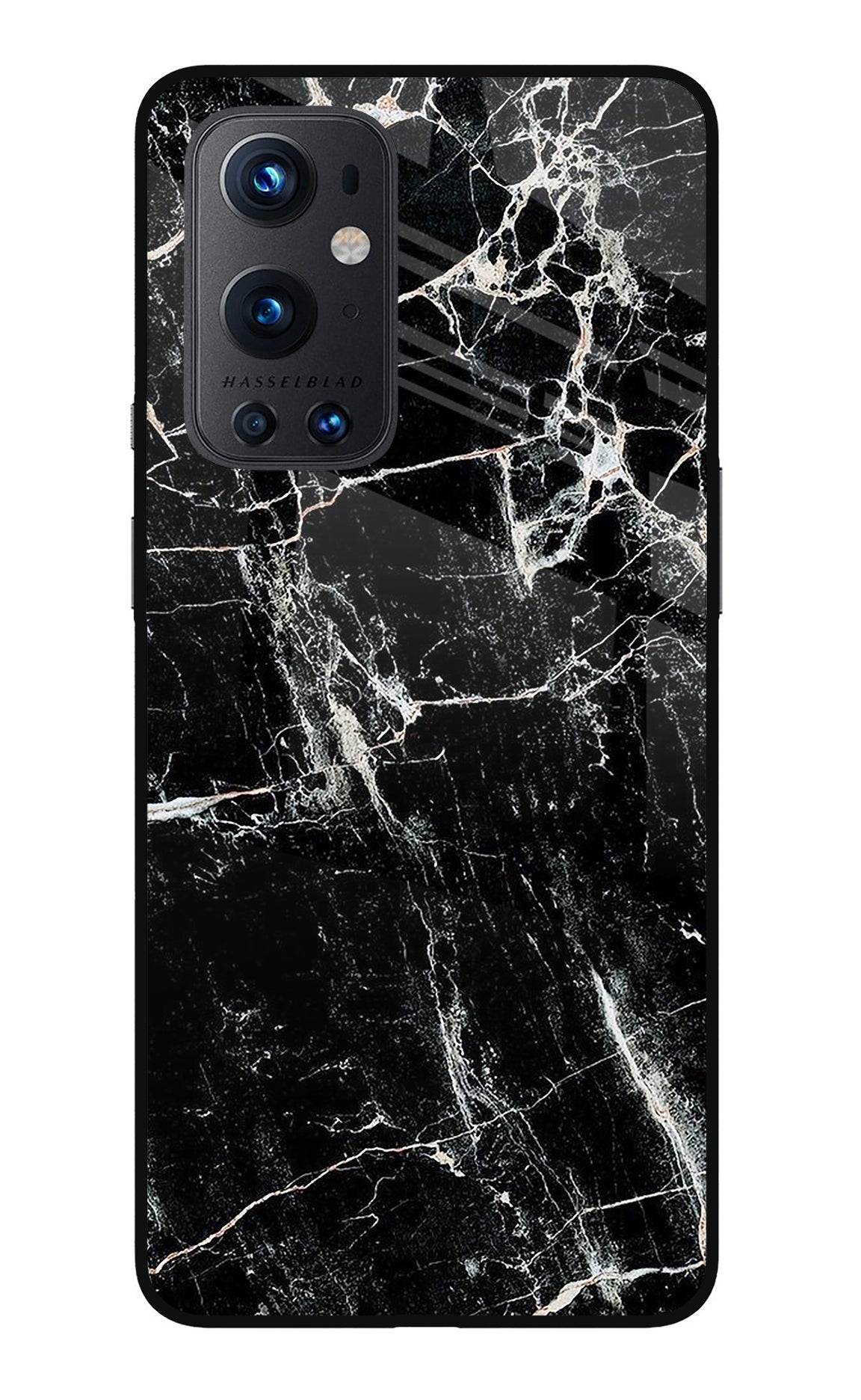 Black Marble Texture Oneplus 9 Pro Glass Case