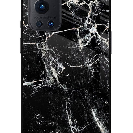 Black Marble Texture Oneplus 9 Pro Glass Case
