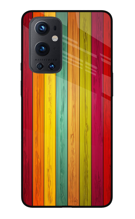 Multicolor Wooden Oneplus 9 Pro Glass Case