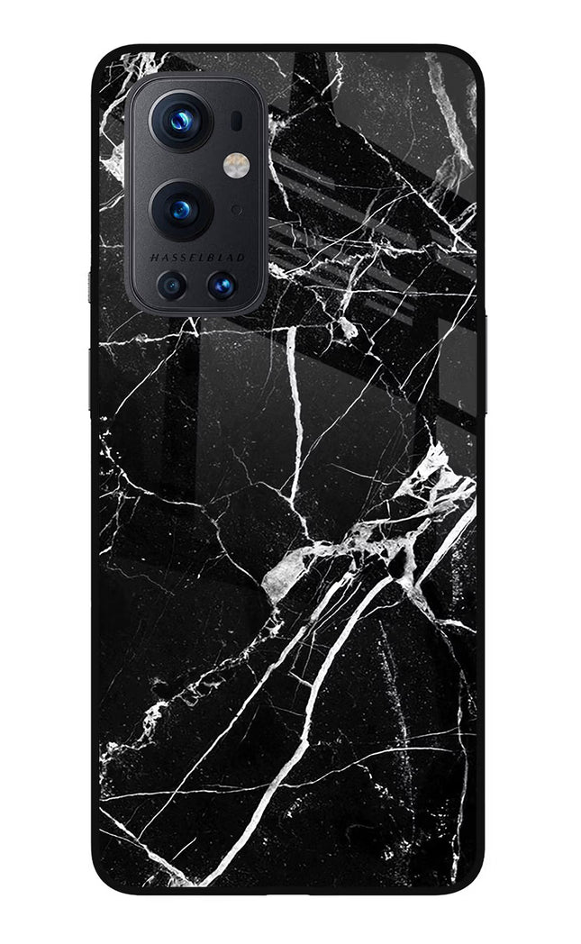 Black Marble Pattern Oneplus 9 Pro Glass Case