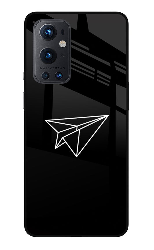 Paper Plane White Oneplus 9 Pro Glass Case