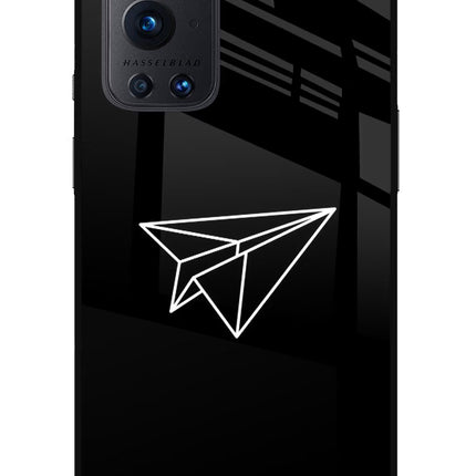 Paper Plane White Oneplus 9 Pro Glass Case
