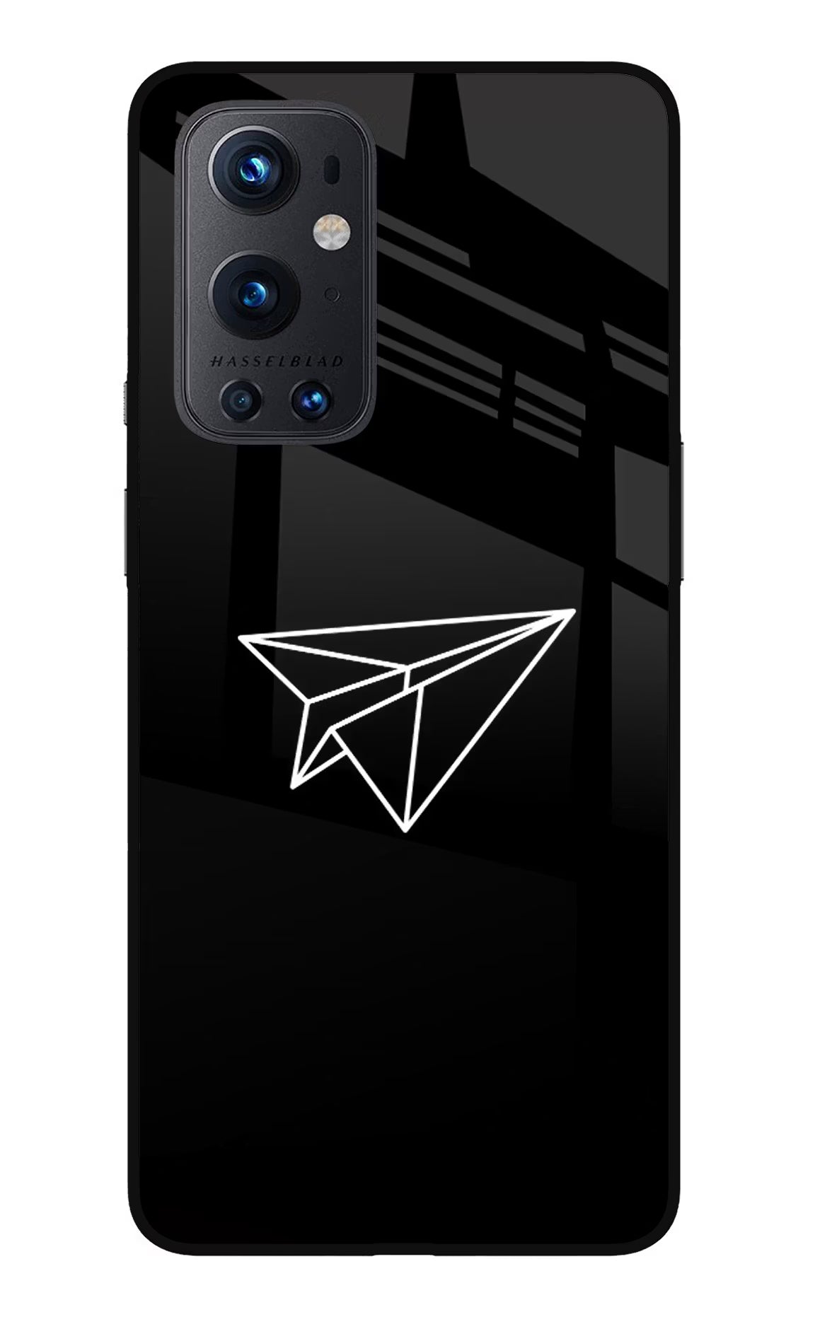 Paper Plane White Oneplus 9 Pro Glass Case Back Cover by Casekaro