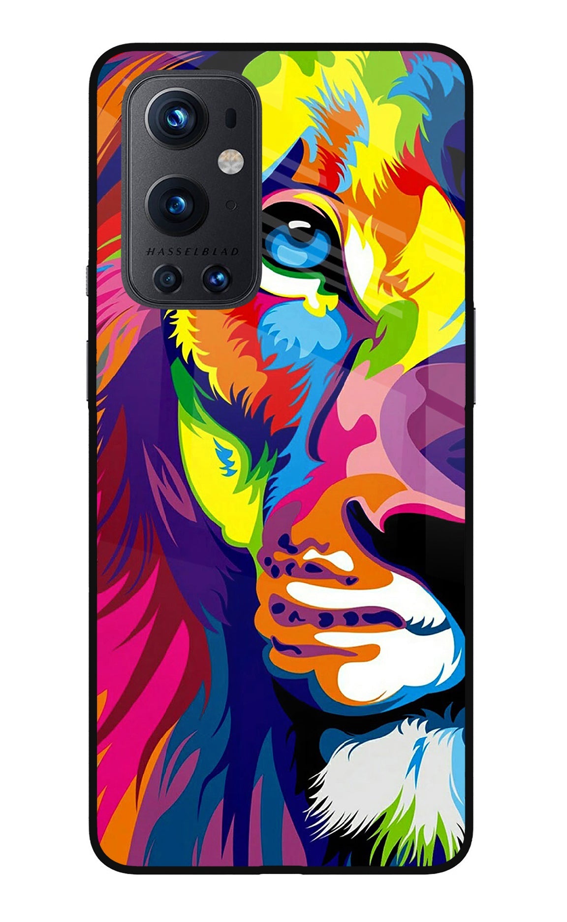 Lion Half Face Oneplus 9 Pro Glass Case