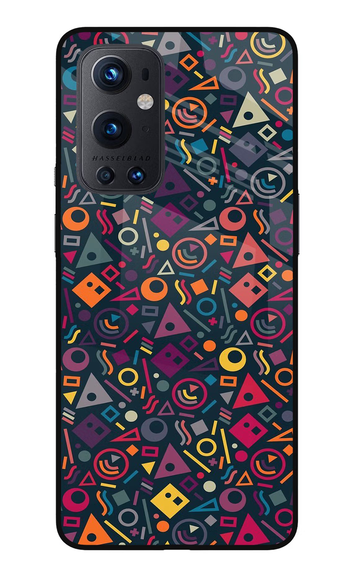 Geometric Abstract Oneplus 9 Pro Glass Case Back Cover by Casekaro