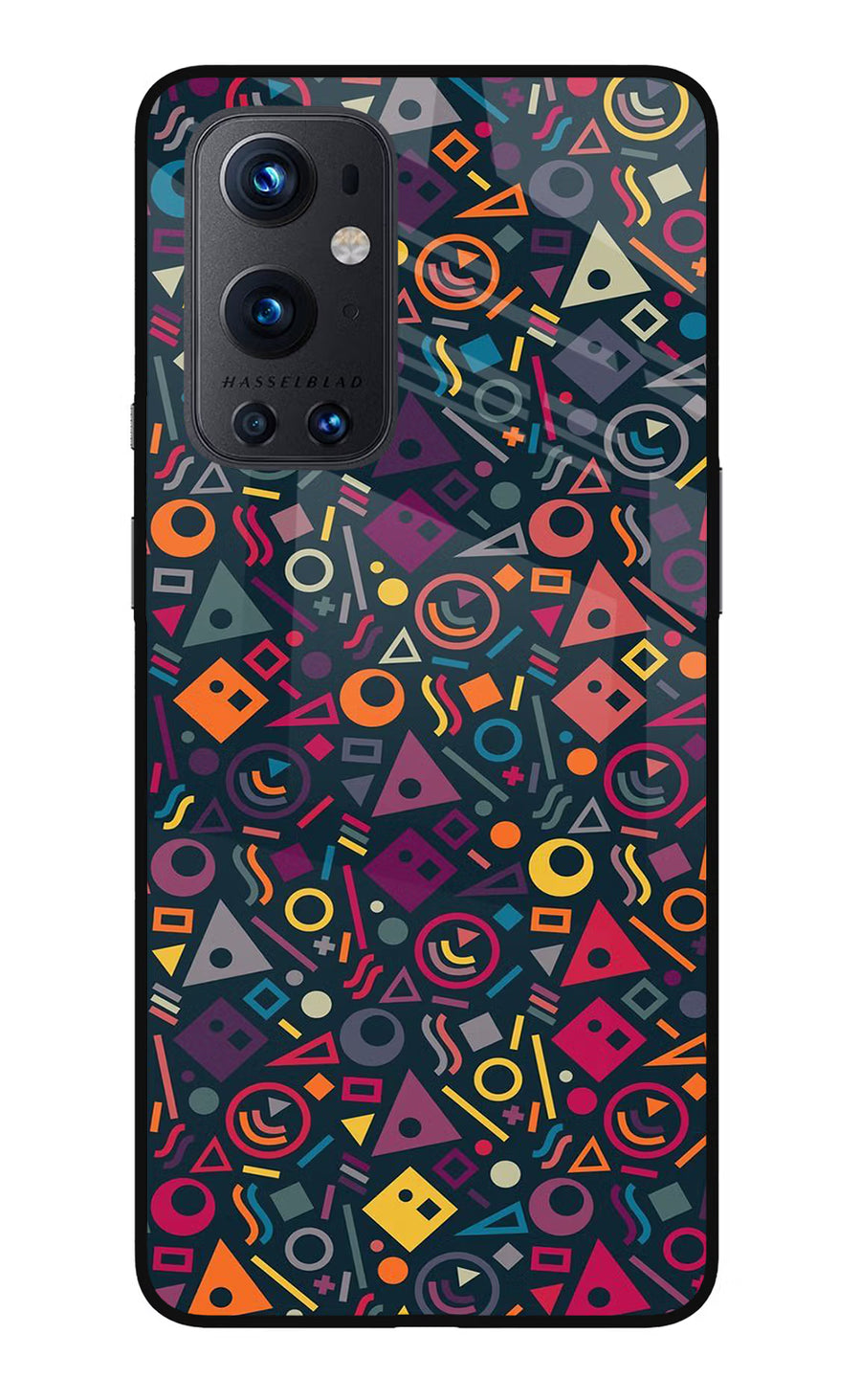 Geometric Abstract Oneplus 9 Pro Back Cover, Glass case