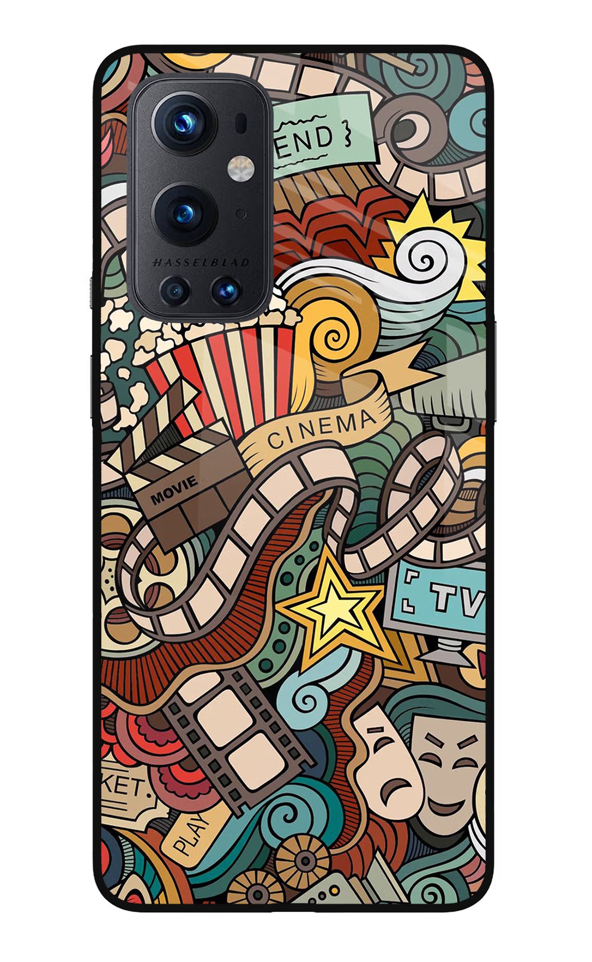 Cinema Abstract Oneplus 9 Pro Glass Case Back Cover by Casekaro