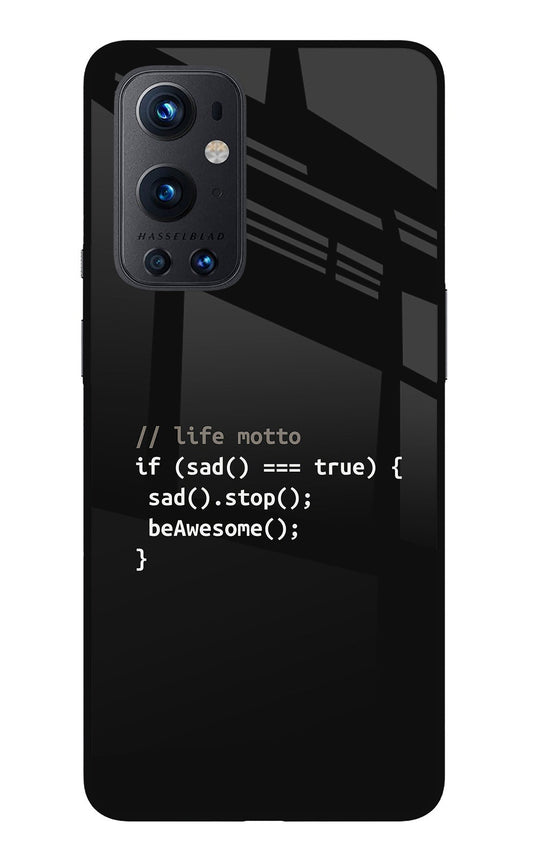 Life Motto Code Oneplus 9 Pro Glass Case