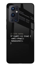 Life Motto Code Oneplus 9 Pro Glass Case Back Cover by Casekaro