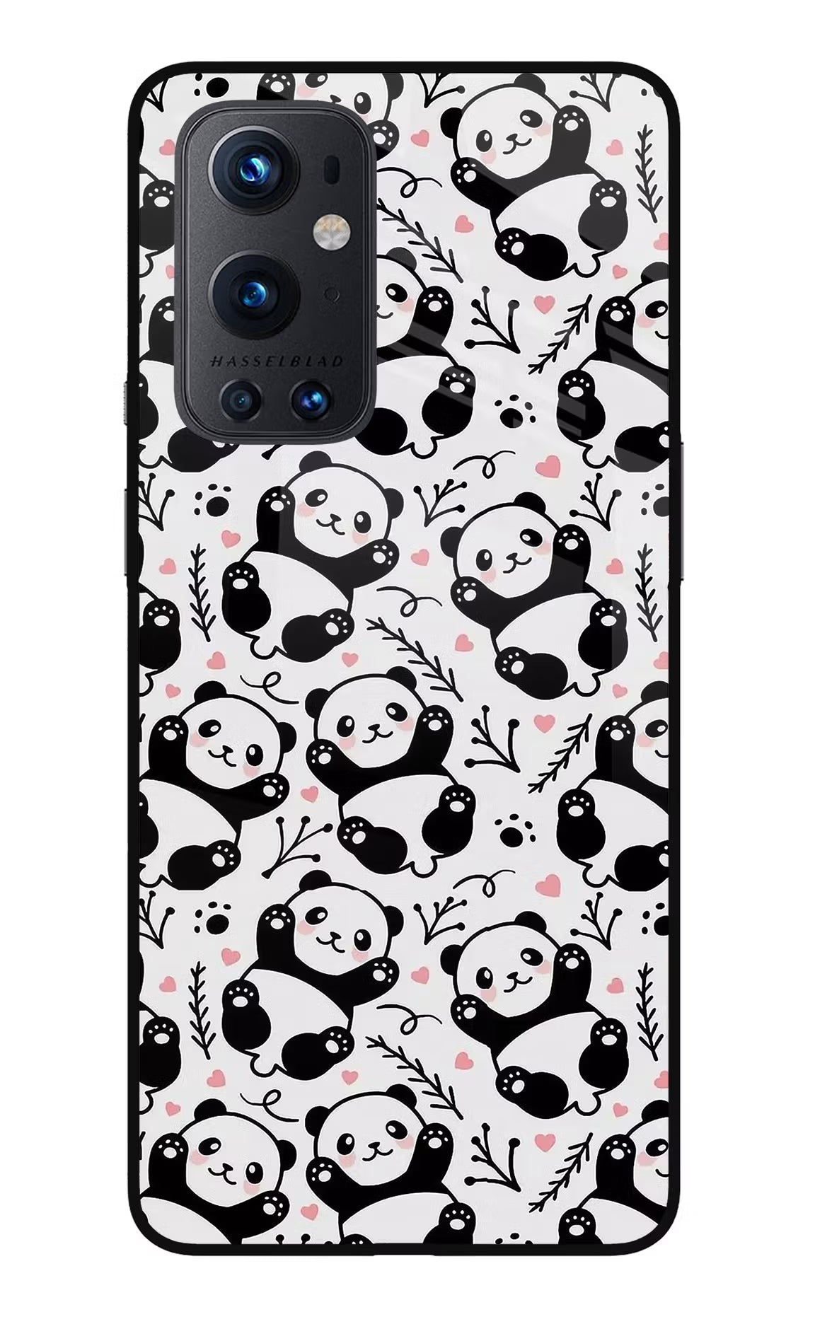 Cute Panda Oneplus 9 Pro Glass Case Back Cover by Casekaro