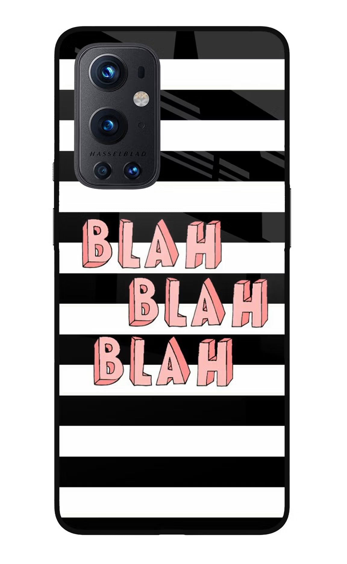 Blah Blah Blah Oneplus 9 Pro Glass Case Back Cover by Casekaro