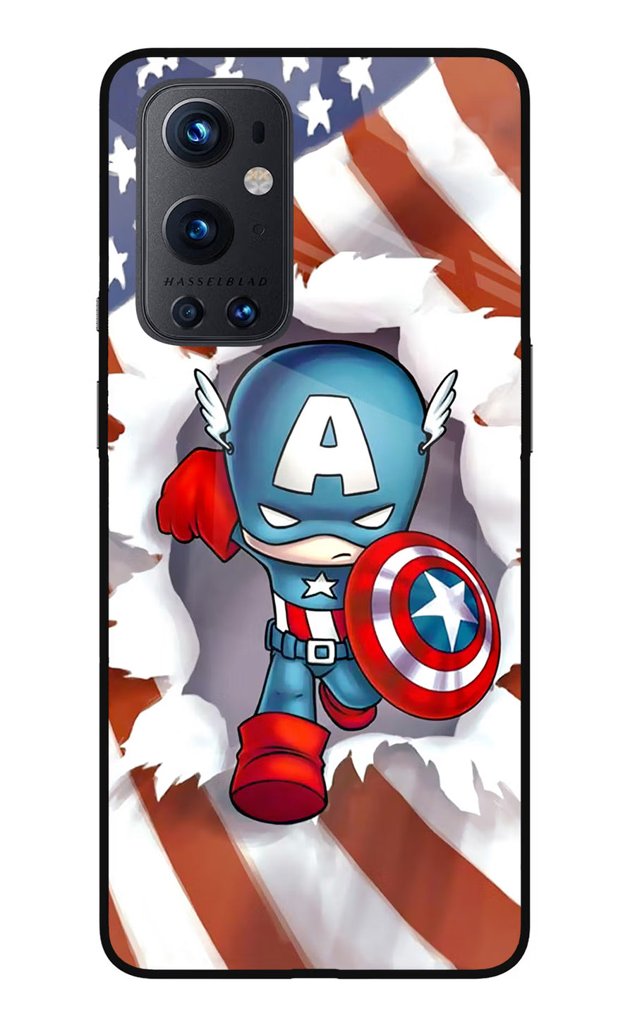 Captain America Oneplus 9 Pro Back Cover, Glass case
