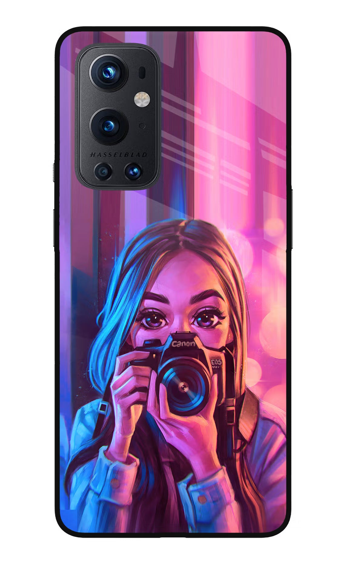 Girl Photographer Oneplus 9 Pro Glass Case Back Cover by Casekaro