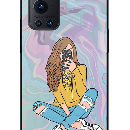 Selfie Girl Oneplus 9 Pro Glass Case