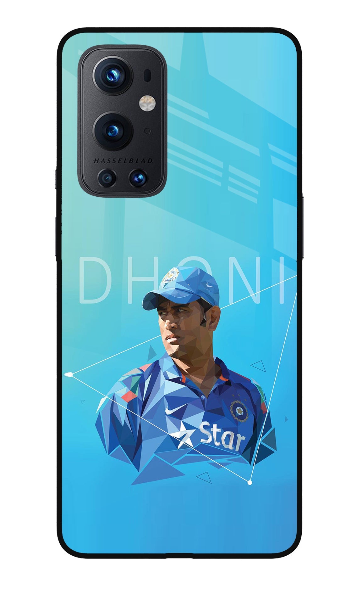 Dhoni Artwork Oneplus 9 Pro Glass Case