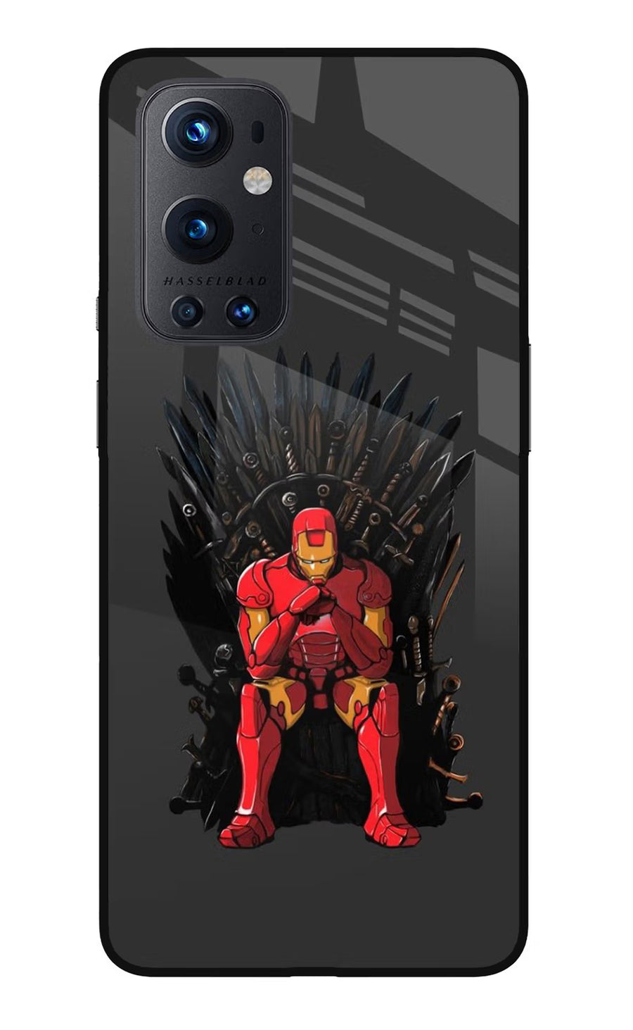 Ironman Throne Oneplus 9 Pro Back Cover, Glass case