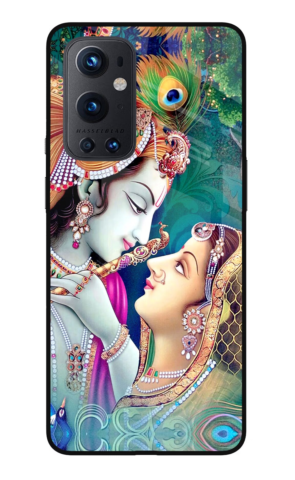 Lord Radha Krishna Oneplus 9 Pro Glass Case Back Cover by Casekaro