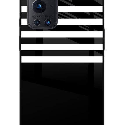 Black and White Print Oneplus 9 Pro Glass Case