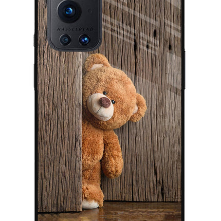 Teddy Wooden Oneplus 9 Pro Glass Case Back Cover by Casekaro