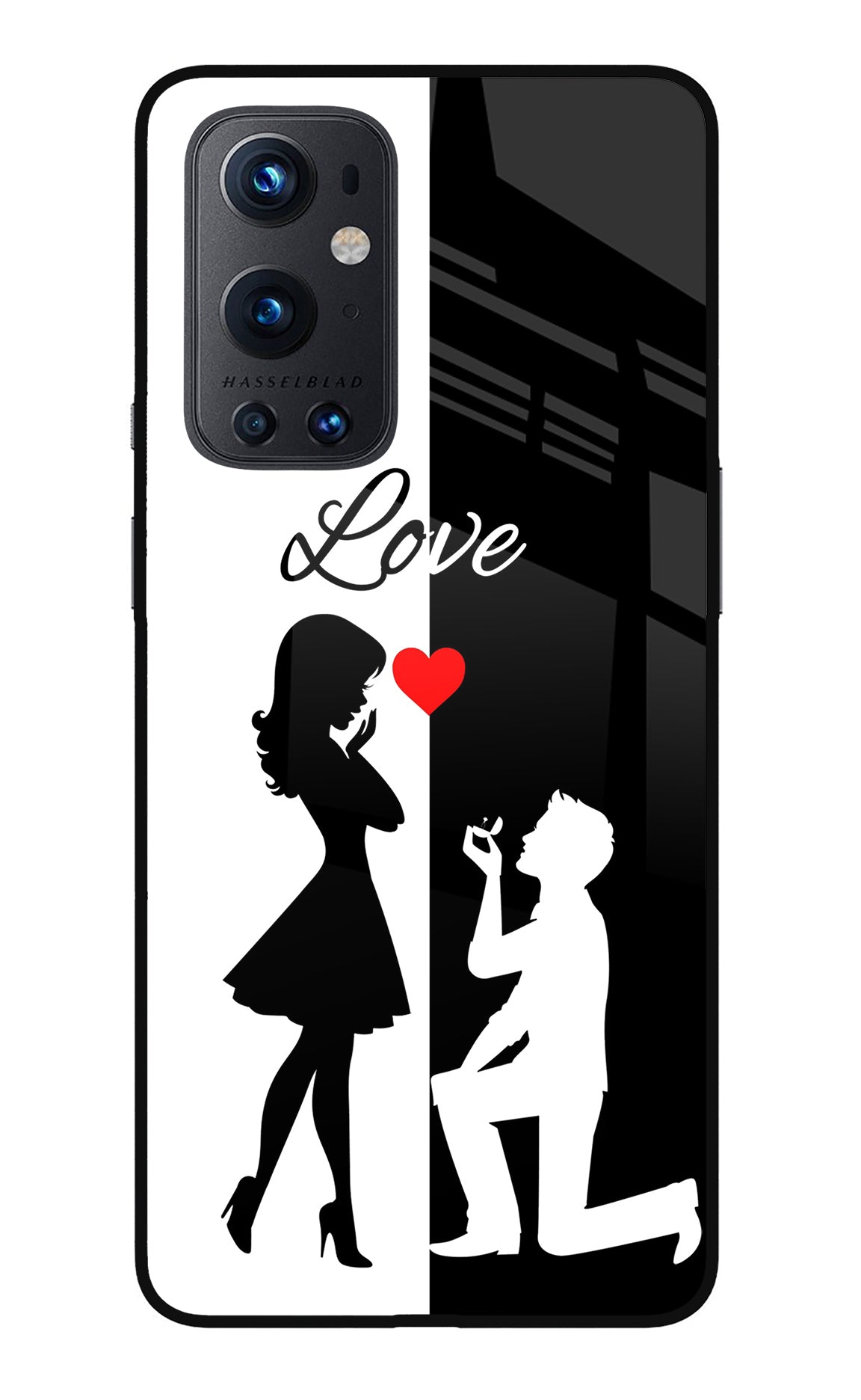 Love Propose Black And White Oneplus 9 Pro Back Cover