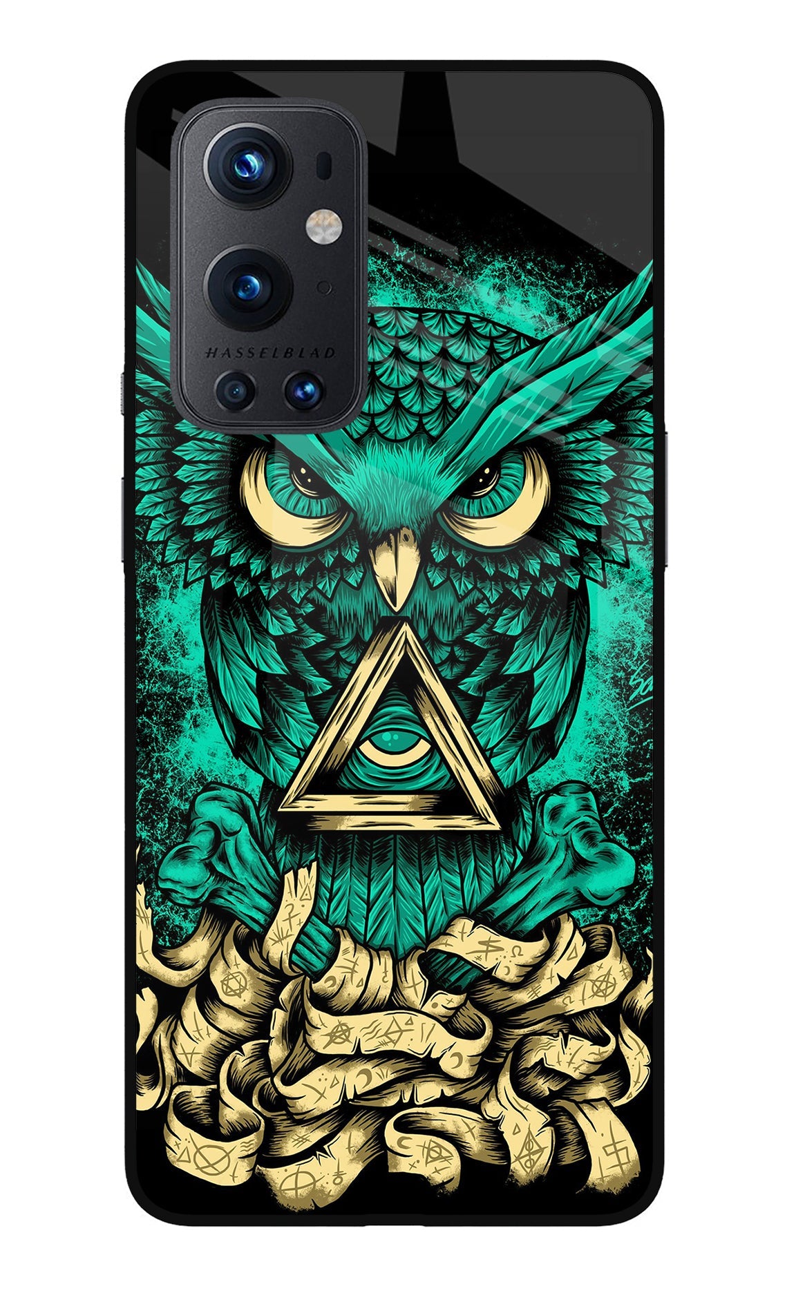 Green Owl Oneplus 9 Pro Glass Case