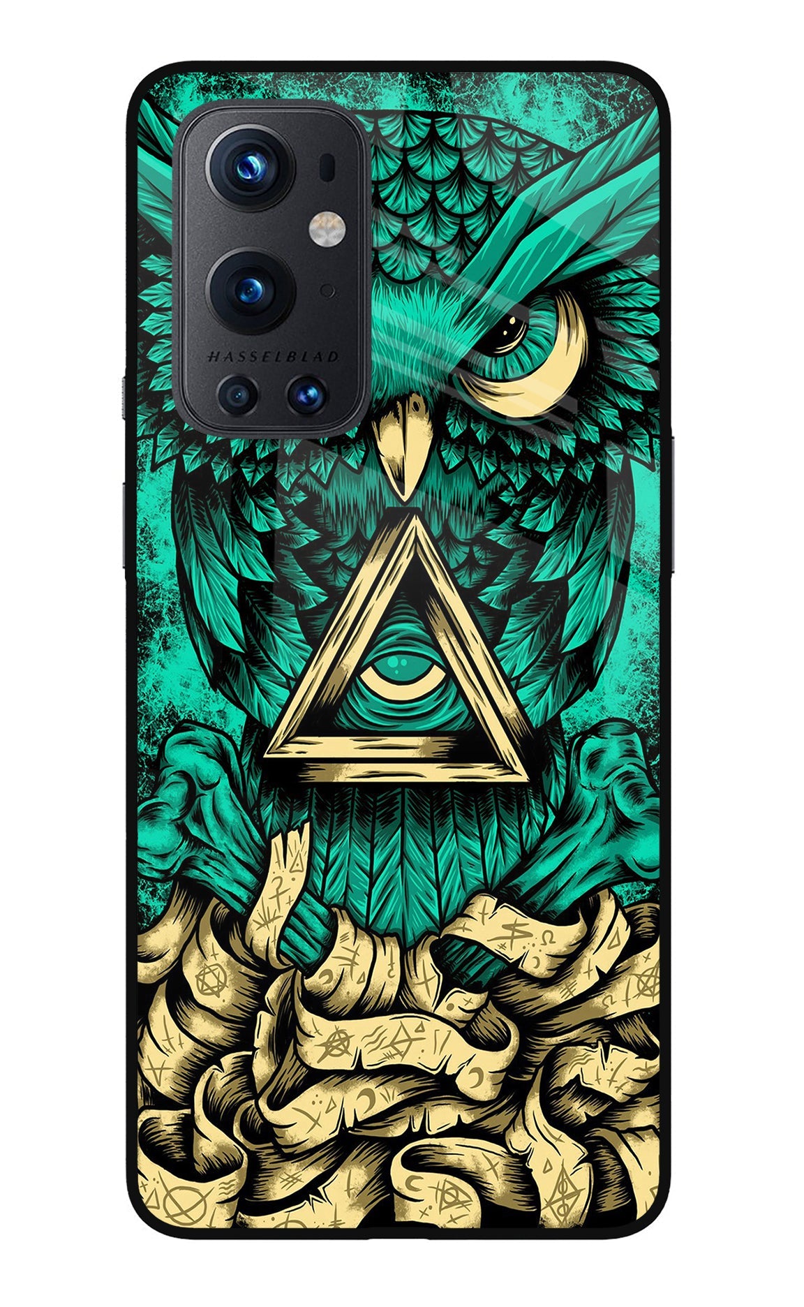 Green Owl Oneplus 9 Pro Glass Case