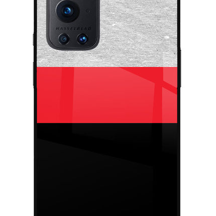 Tri Color Pattern Oneplus 9 Pro Glass Case