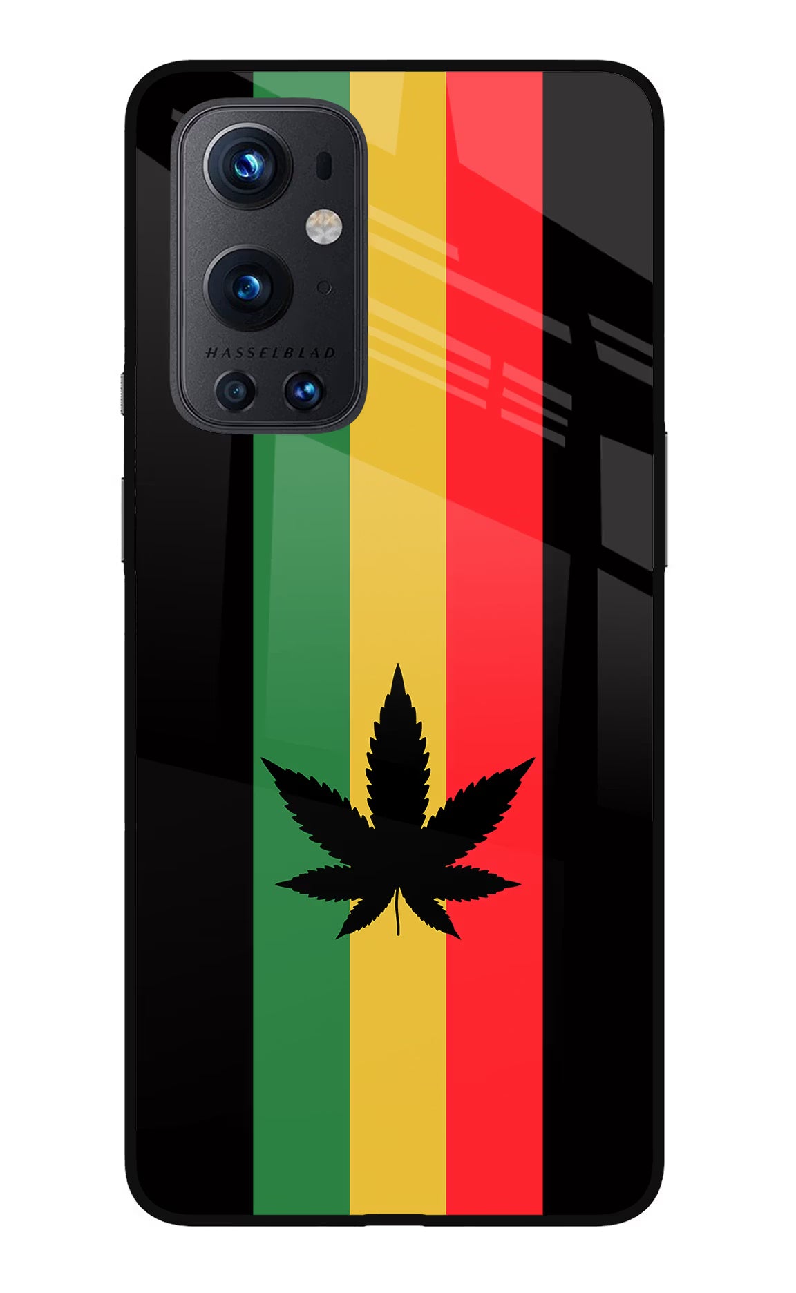 Weed Flag Oneplus 9 Pro Glass Case Back Cover by Casekaro