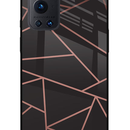 Geometric Pattern Oneplus 9 Pro Glass Case Back Cover by Casekaro