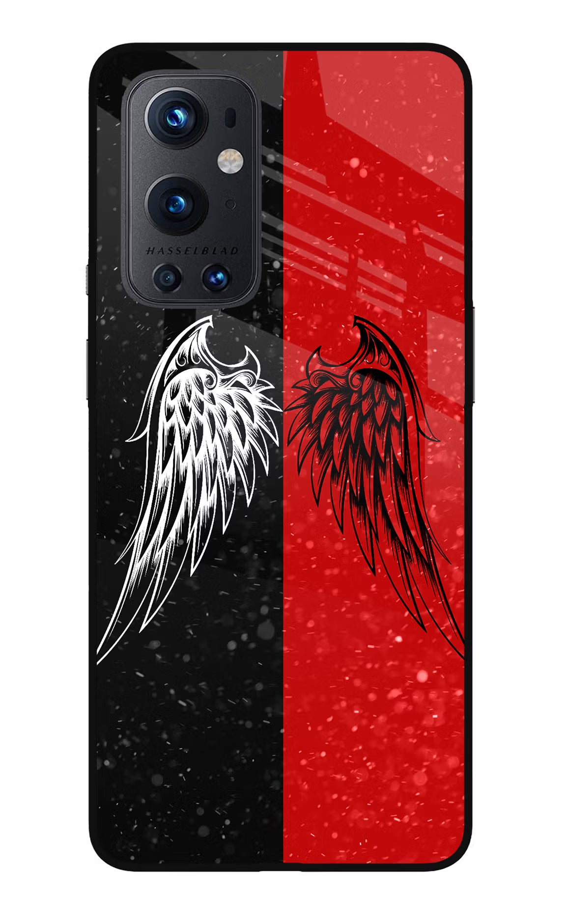 Wings Oneplus 9 Pro Glass Case Back Cover by Casekaro