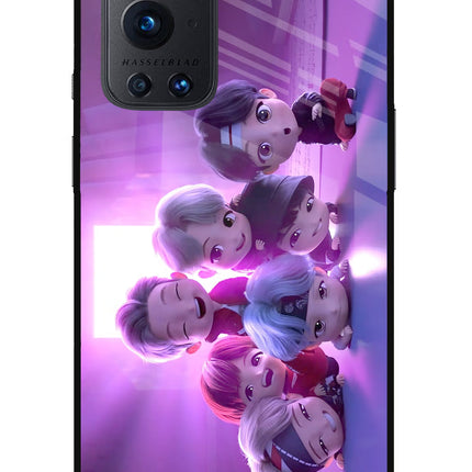 BTS Chibi Oneplus 9 Pro Glass Case