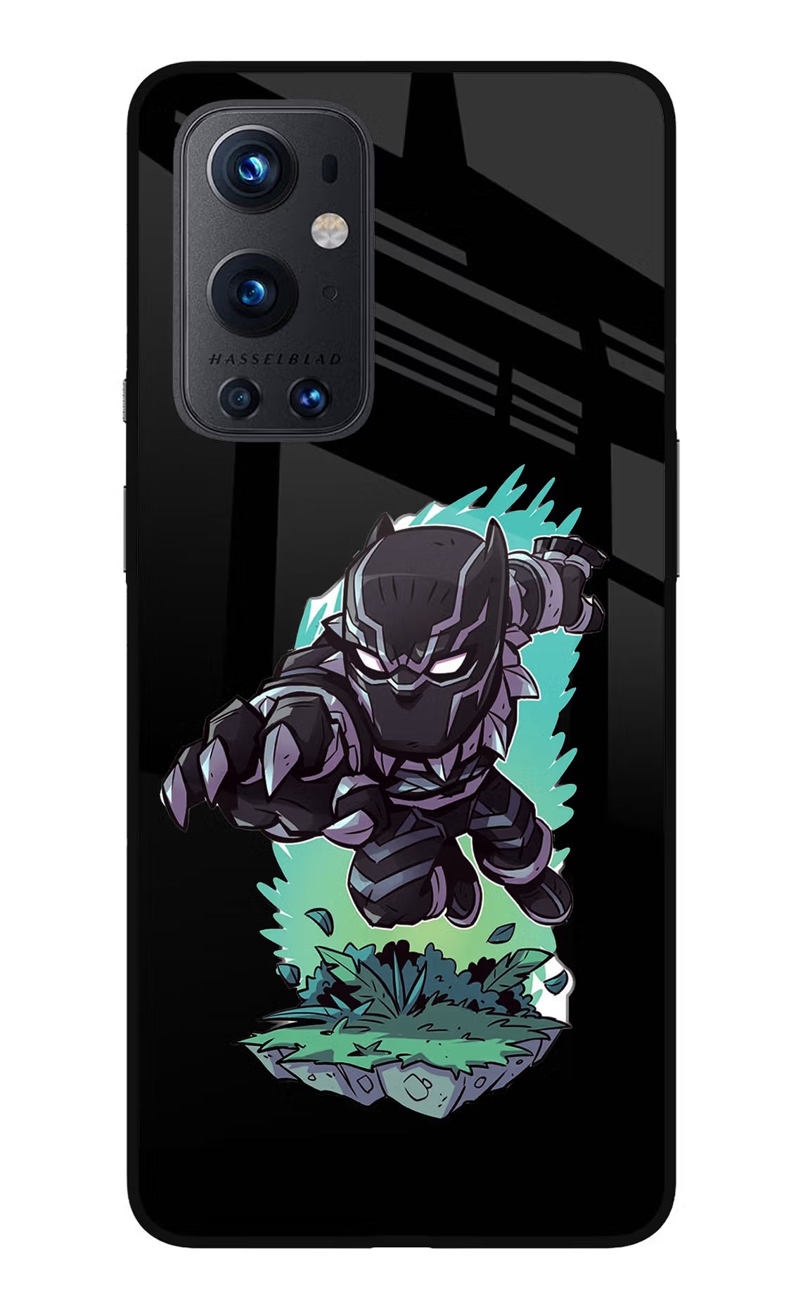 Black Panther Oneplus 9 Pro Glass Case Back Cover by Casekaro