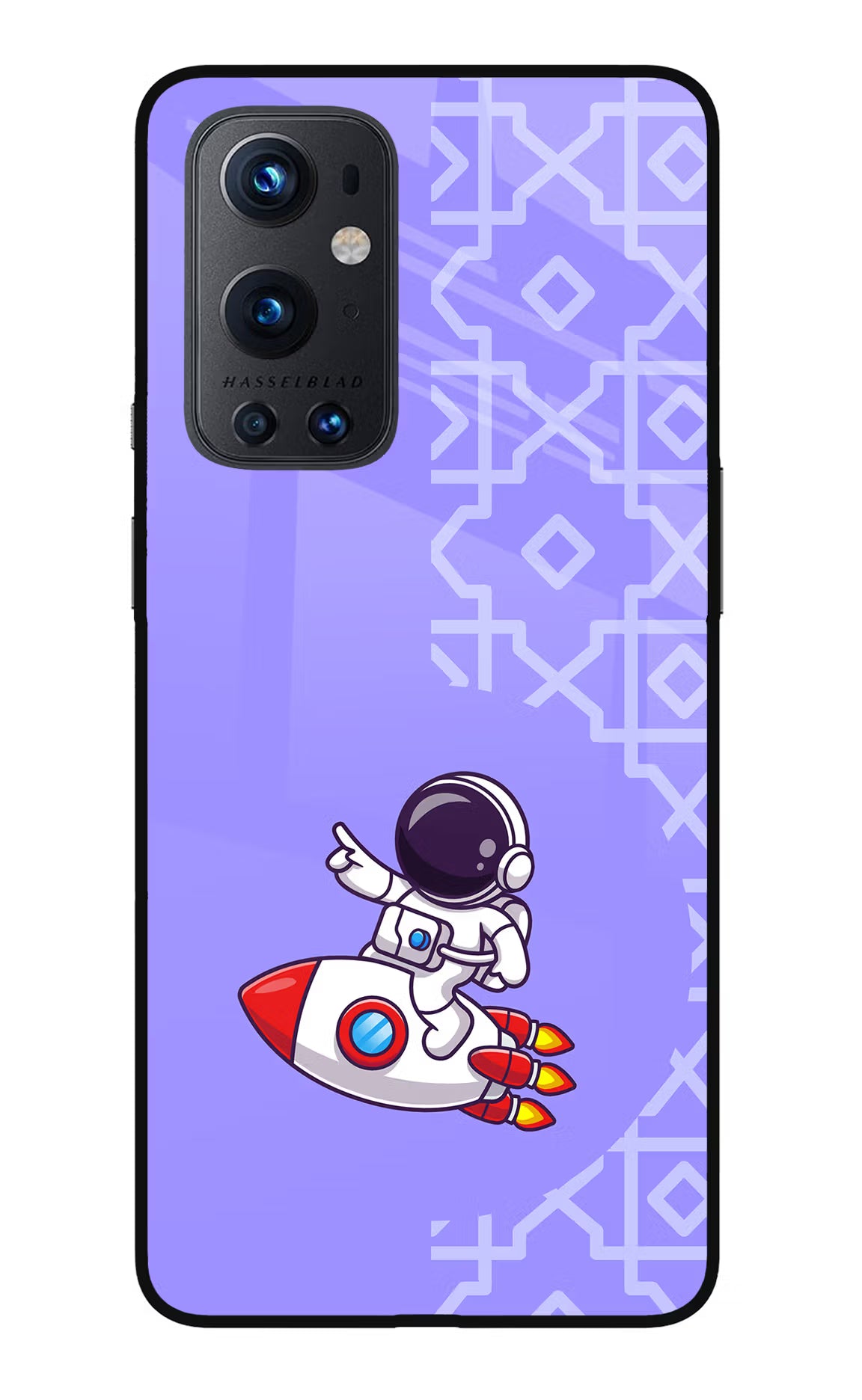 Cute Astronaut Oneplus 9 Pro Glass Case Back Cover by Casekaro