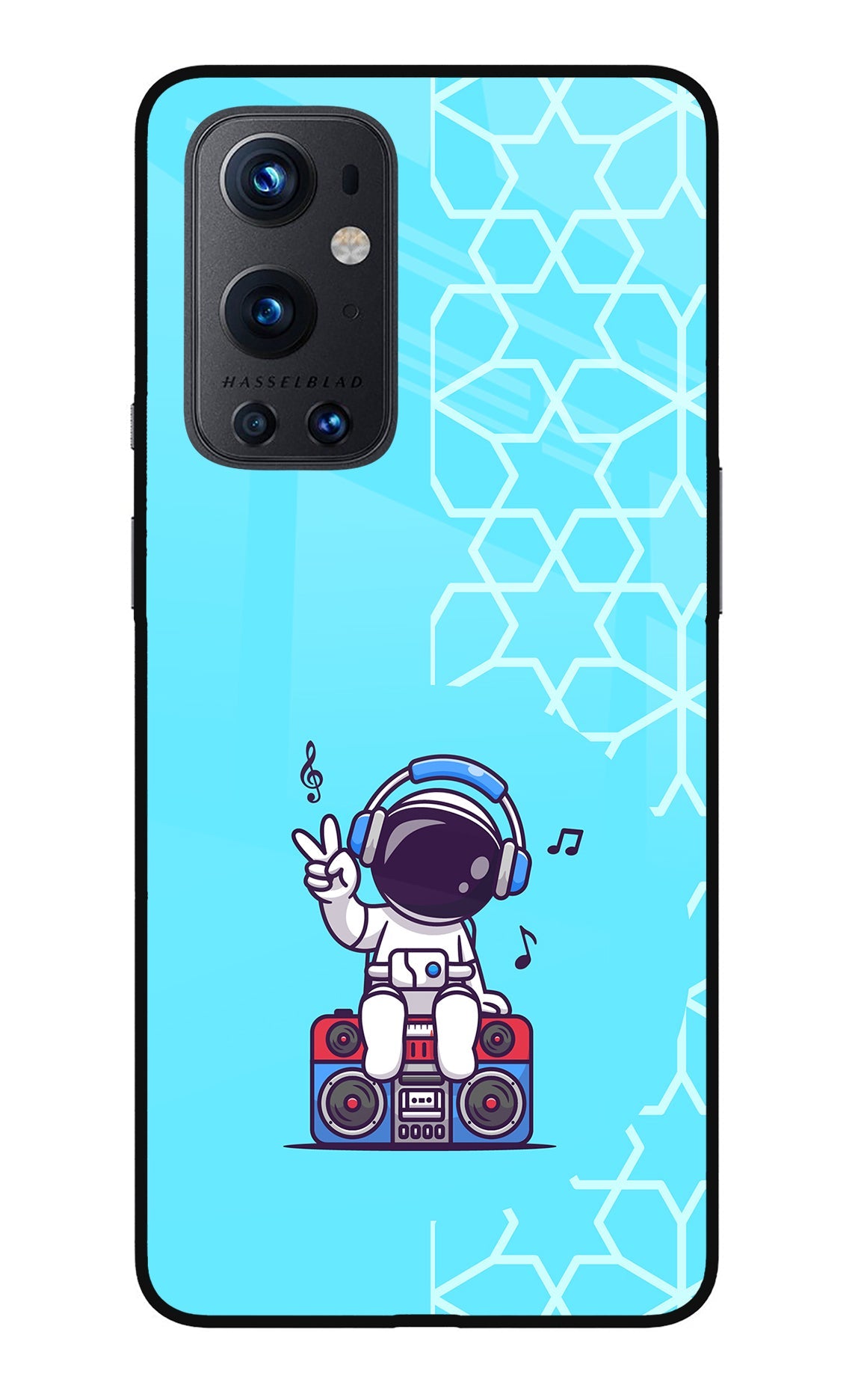 Cute Astronaut Chilling Oneplus 9 Pro Glass Case