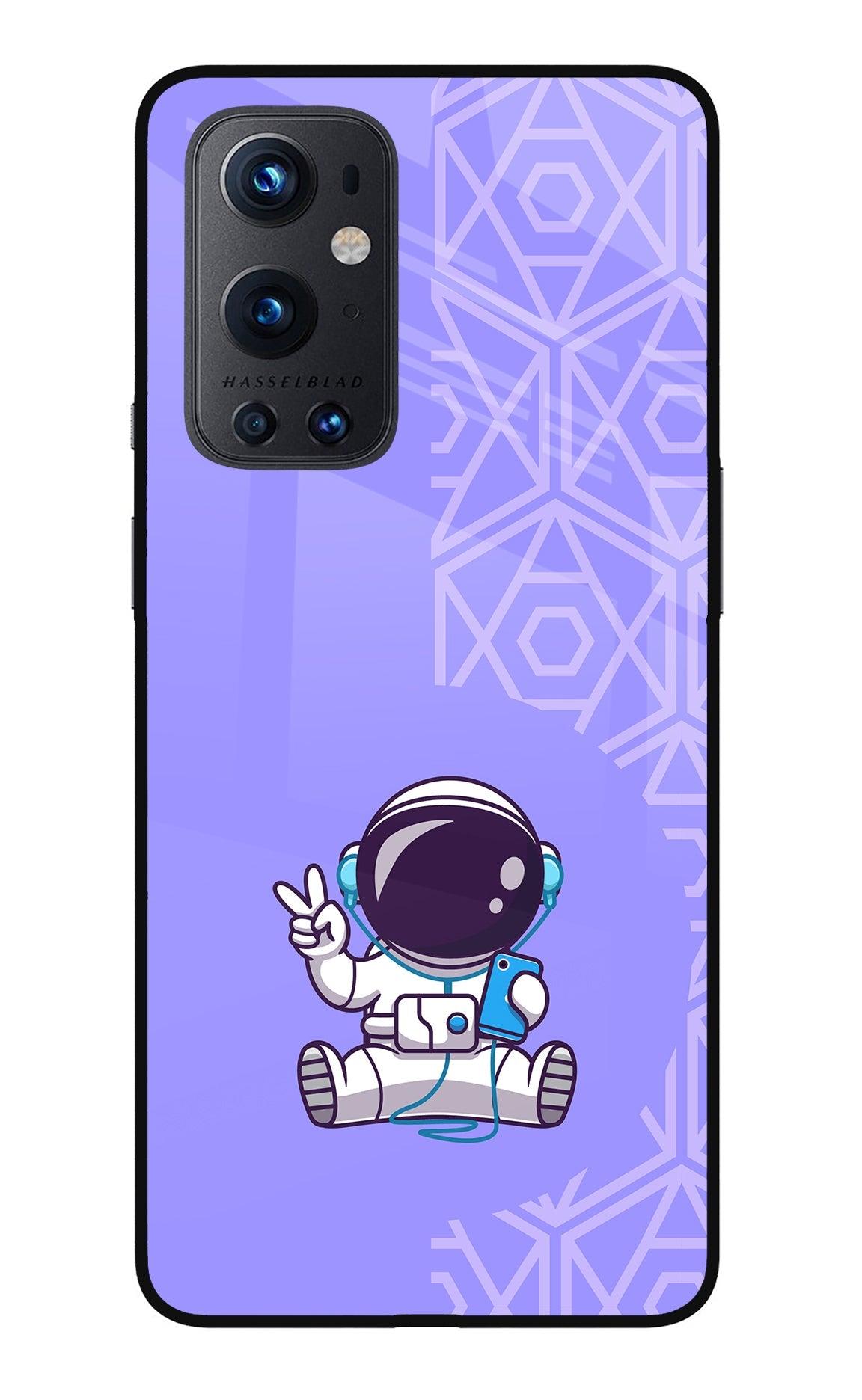 Cute Astronaut Chilling Oneplus 9 Pro Glass Case