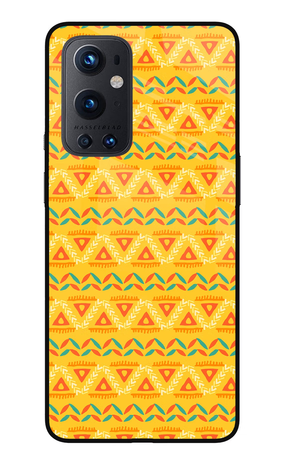 Tribal Pattern Oneplus 9 Pro Glass Case Back Cover by Casekaro