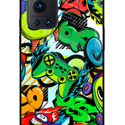 Game Doodle Oneplus 9 Pro Glass Case