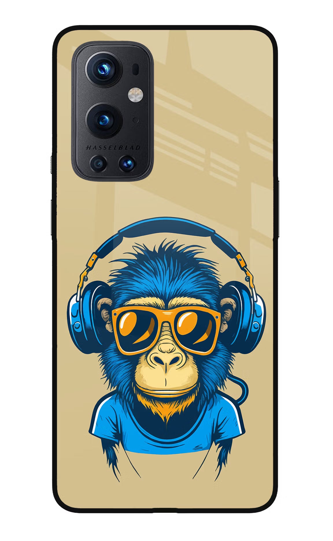Monkey Headphone Oneplus 9 Pro Glass Case Back Cover by Casekaro