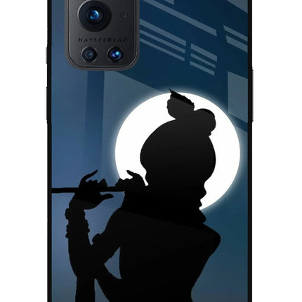 Shri Krishna Silhouette Oneplus 9 Pro Glass Case