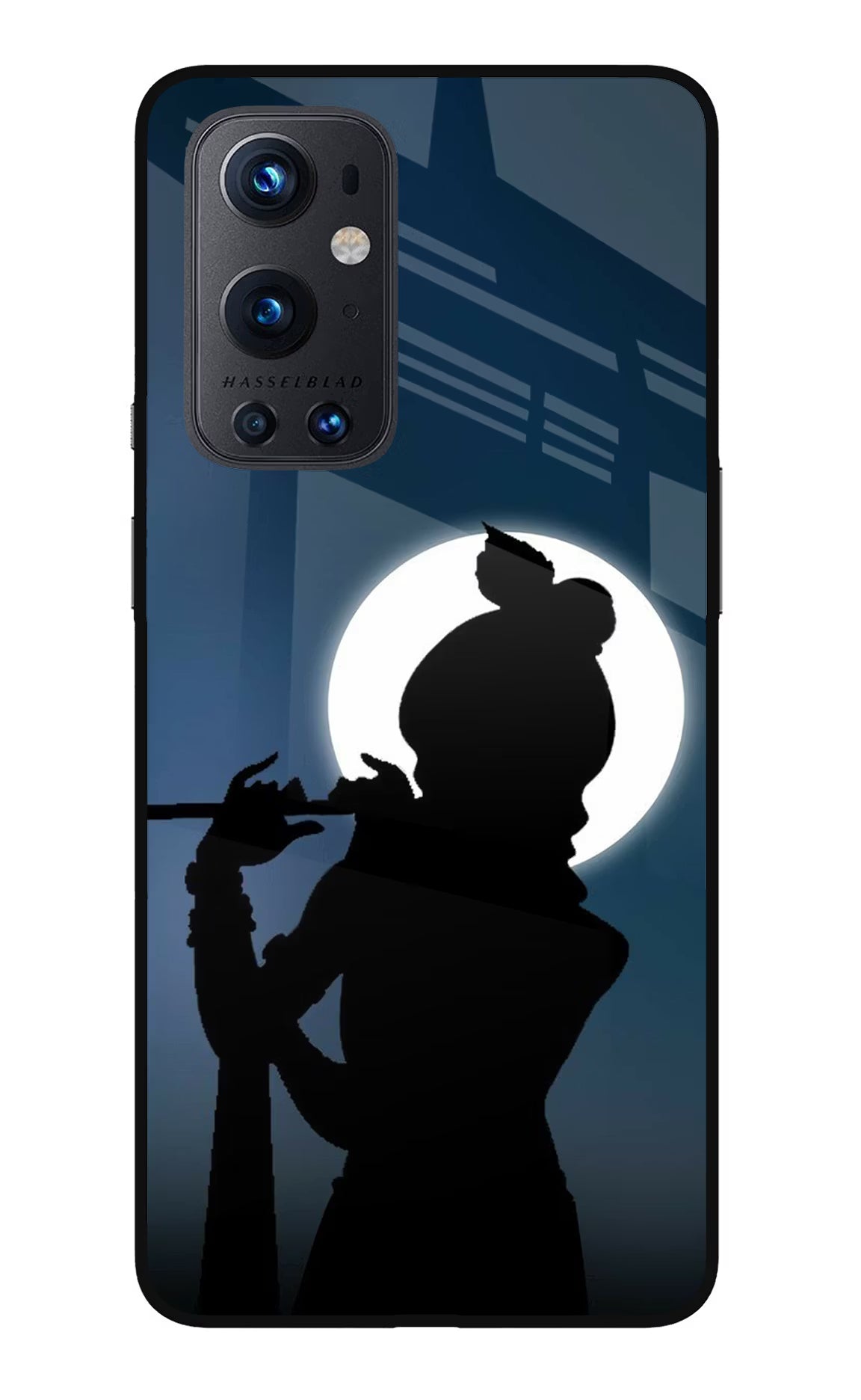 Shri Krishna Silhouette Oneplus 9 Pro Glass Case Back Cover by Casekaro
