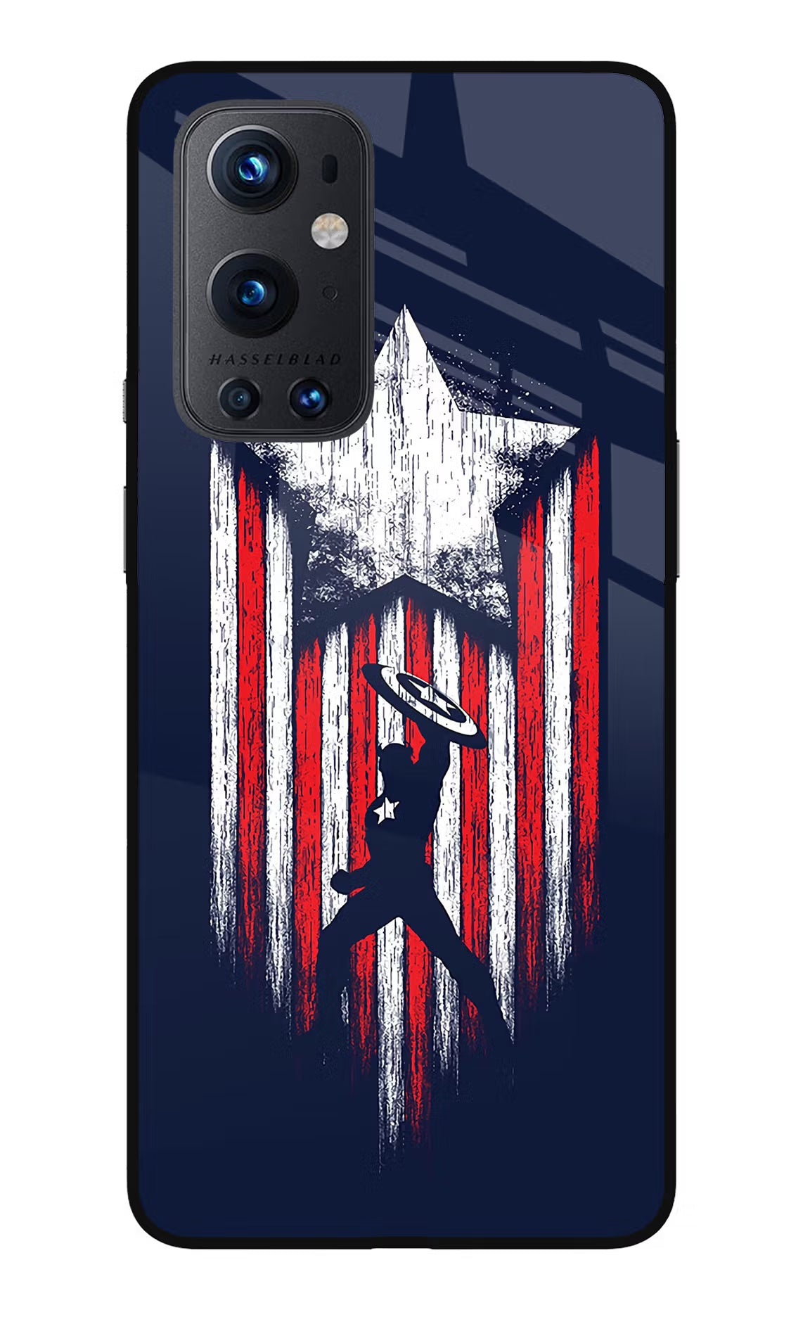 Captain America Marvel Art Oneplus 9 Pro Glass Case Back Cover by Casekaro
