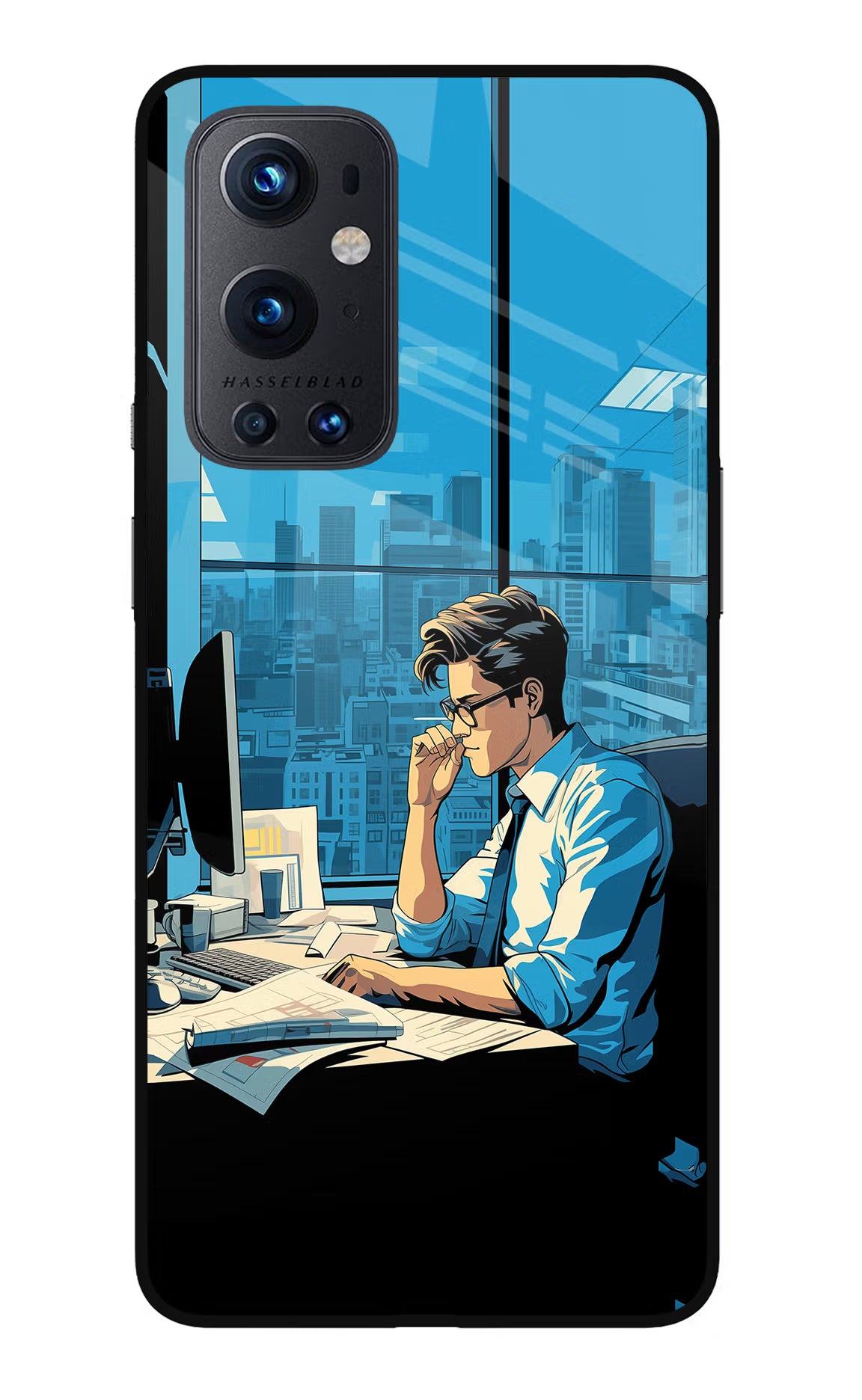 Focused Hustler (AI Generated) Oneplus 9 Pro Glass Case