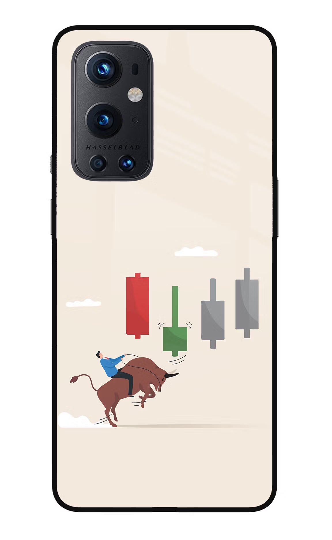 Bull Trading Momentum Oneplus 9 Pro Glass Case Back Cover by Casekaro