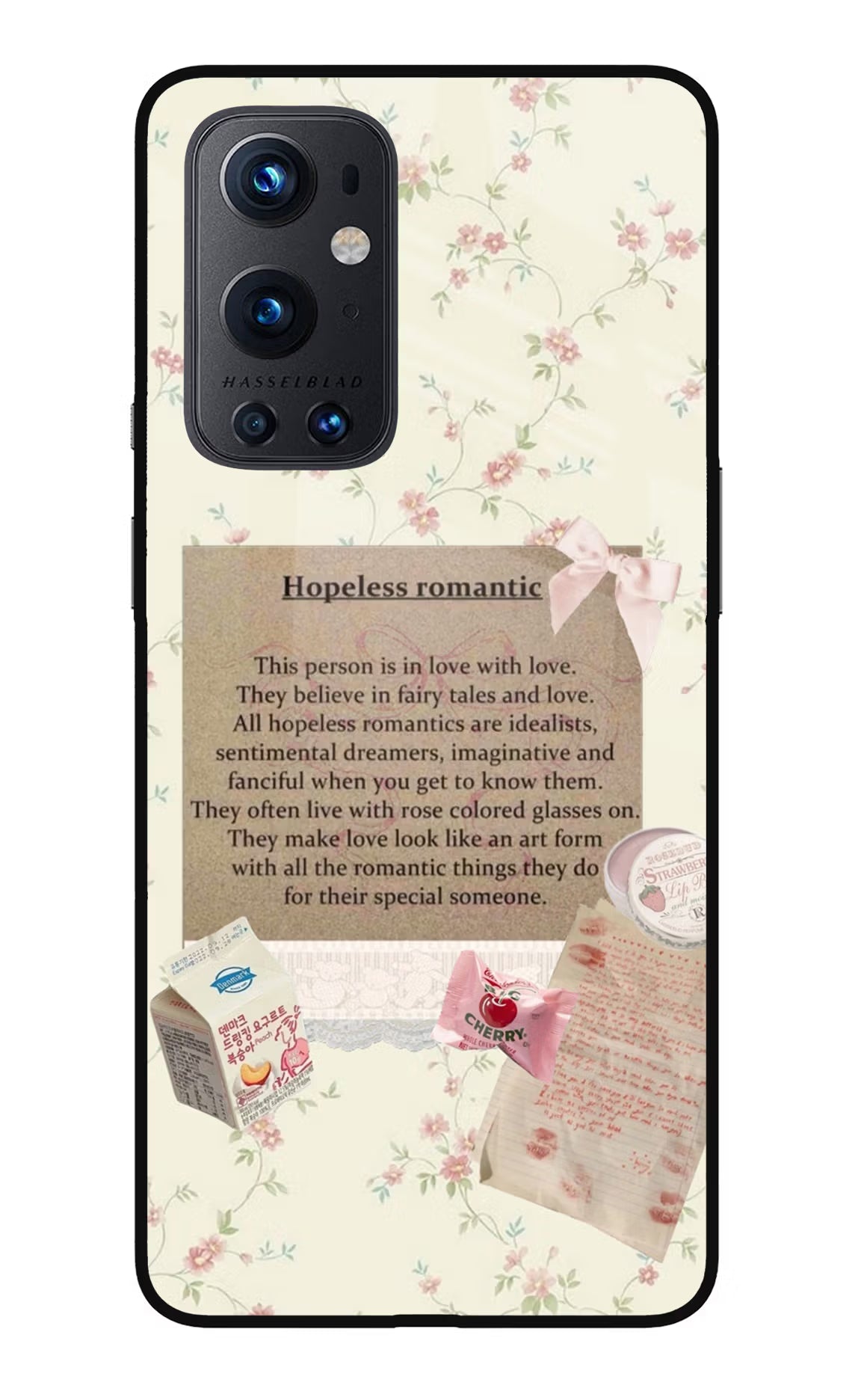 Hopeless Romantic Oneplus 9 Pro Glass Case Back Cover by Casekaro