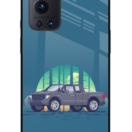 Retro Garage Vibe Oneplus 9 Pro Glass Case Back Cover by Casekaro