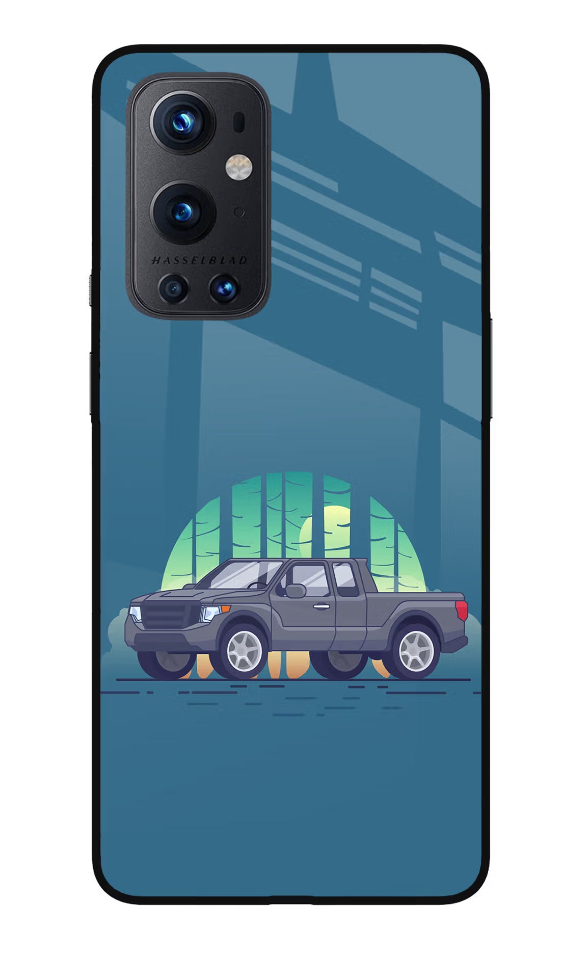 Retro Garage Vibe Oneplus 9 Pro Glass Case Back Cover by Casekaro