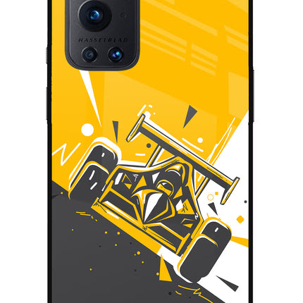 Track King Oneplus 9 Pro Glass Case Back Cover by Casekaro