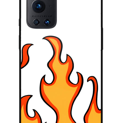 Fired Up – White Oneplus 9 Pro Glass Case